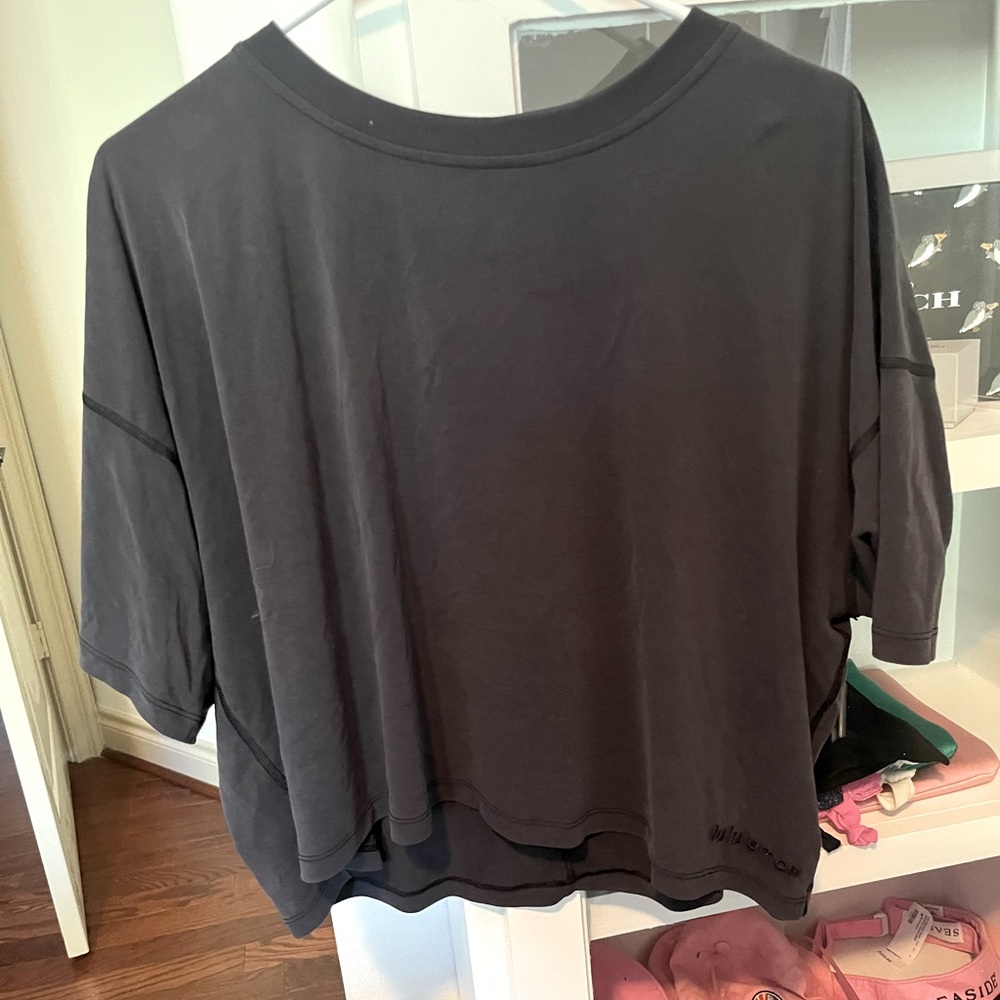 black oversized crop